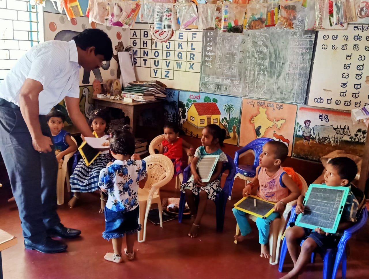 G. Jagadeesh, District Deputy Commissioner made an unexpected visit to Anganwadi